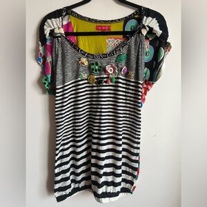 Maison Derhy Striped Top with Multicolor Accents